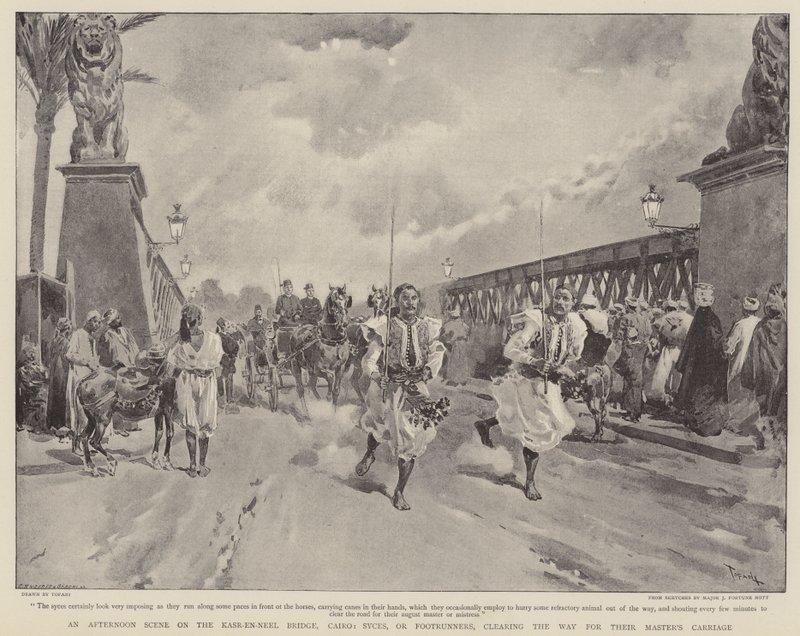 Eine Nachmittagsszene auf der Kasr-en-neel-Brücke, Kairo von Oswaldo Tofani
