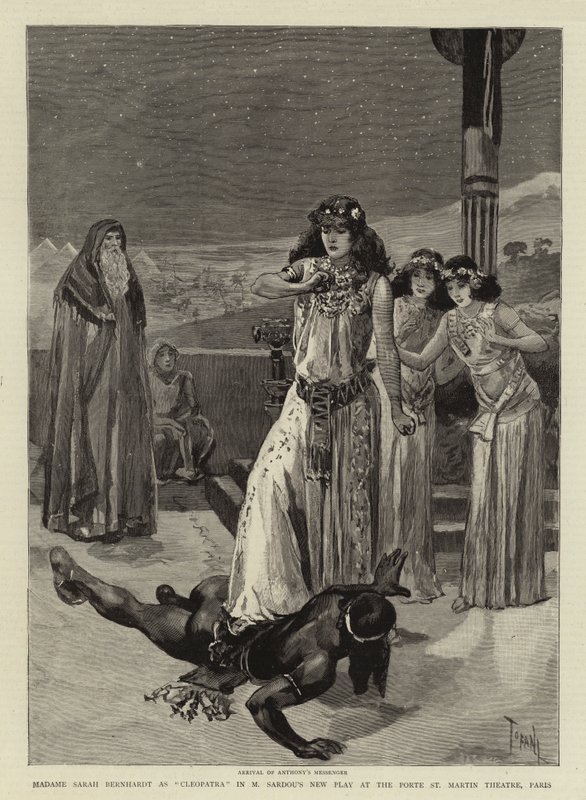 Madame Sarah Bernhardt als Cleopatra in M Sardous neuem Stück im Porte St Martin Theater, Paris von Oswaldo Tofani