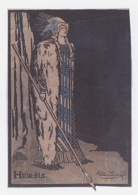 Ellen Terry als Hiordis in Ibsens Die Wikinger von Pamela Colman Smith