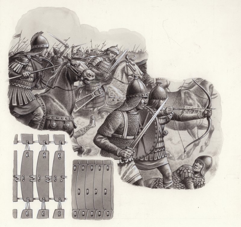 Armee des Kalifen von Persien im Mittelalter (Gouache auf Papier) von Pat (1907-95) Nicolle