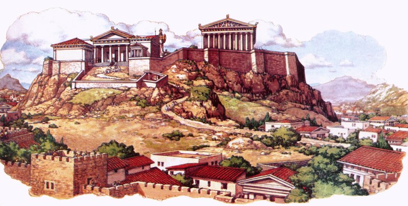 Die Akropolis oder antike Zitadelle von Athen im 5. Jahrhundert von Pat (1907 95) Nicolle