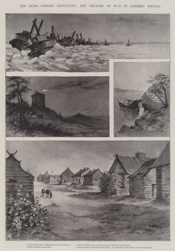 Die russisch-chinesische Schwierigkeit, das Kriegstheater in Ostsibirien von Paul Frenzeny