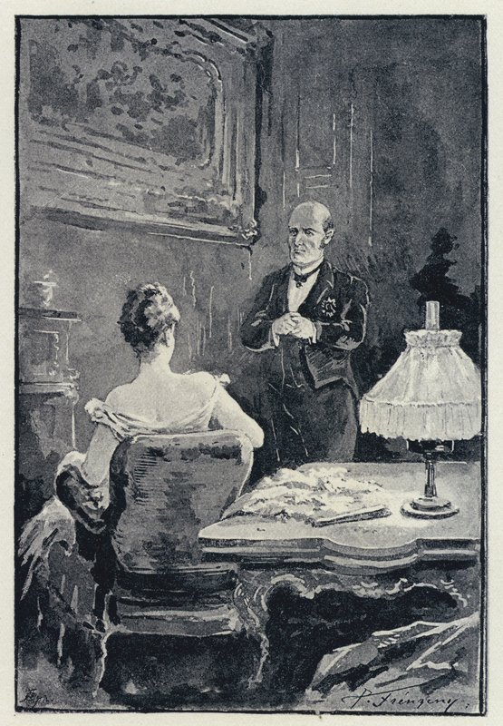 Illustration zu Anna Karenina: Der Streit zwischen Anna und ihrem Ehemann (Litho) von Paul Frenzeny