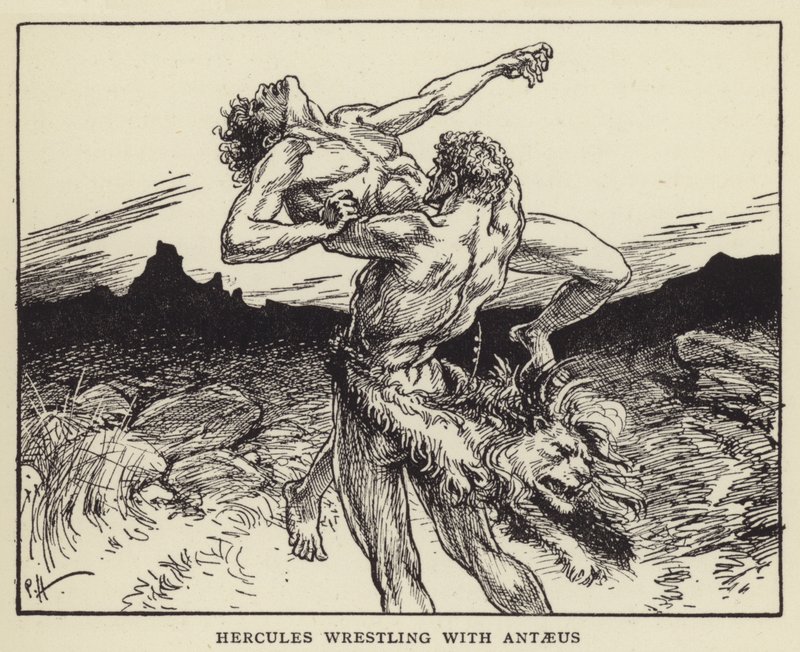 Herkules ringt mit Antäus von Paul Hardy