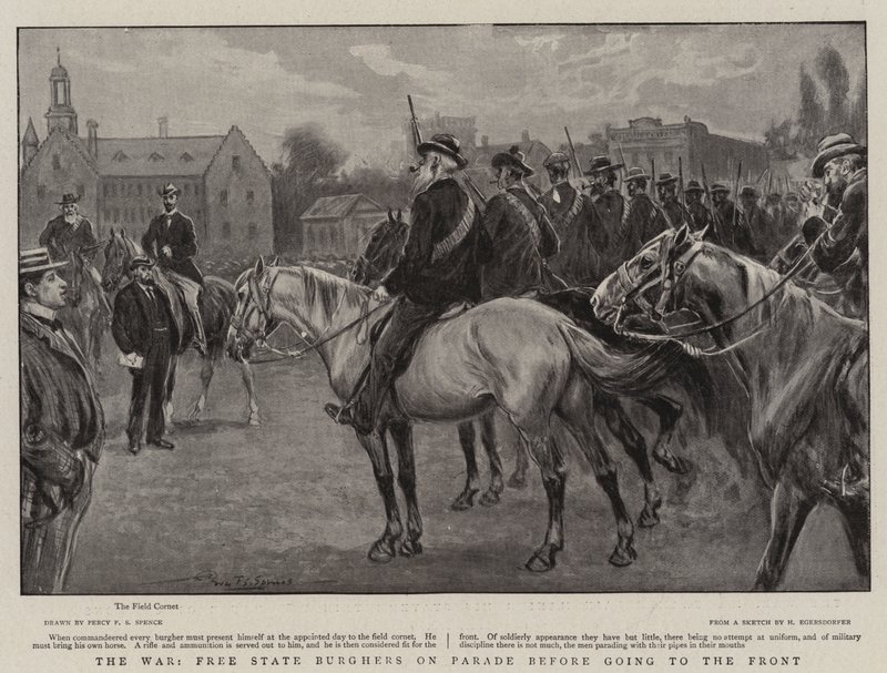 Der Krieg, Freistaat-Bürger auf Parade vor dem Frontaufmarsch von Percy F.S. Spence