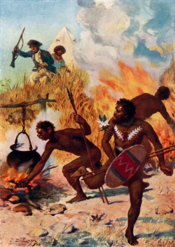 Die australischen Ureinwohner zur Zeit von Captain Cook von Percy F.S. (after) Spence