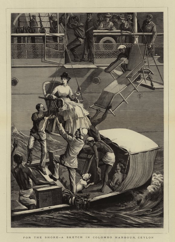 Für die Küste, eine Skizze im Hafen von Colombo, Ceylon von Percy Macquoid