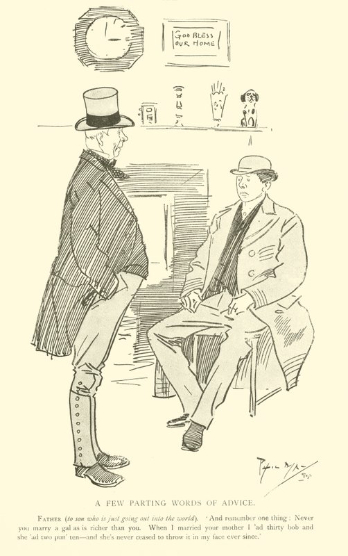 Karikatur aus den 1890er Jahren von Phil May