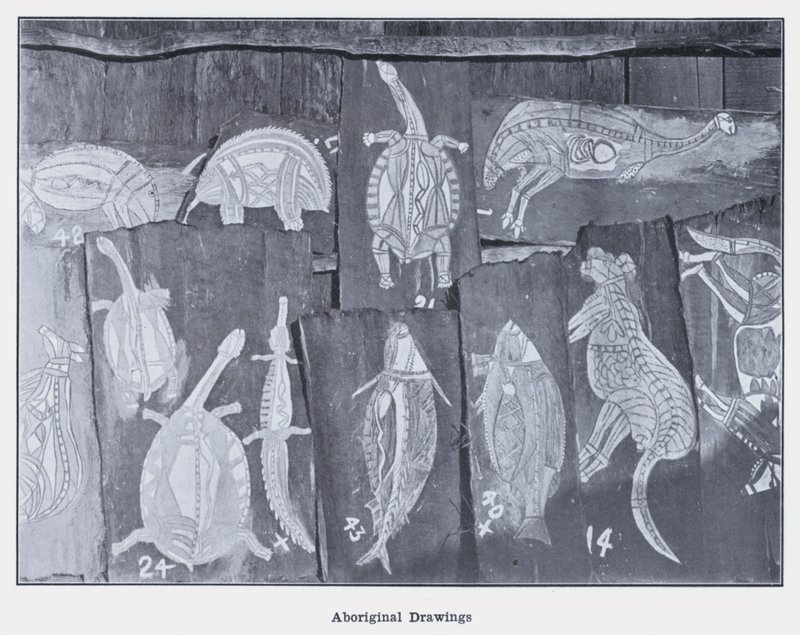 Aborigine-Zeichnungen (s/w Foto) von Photographer Australian