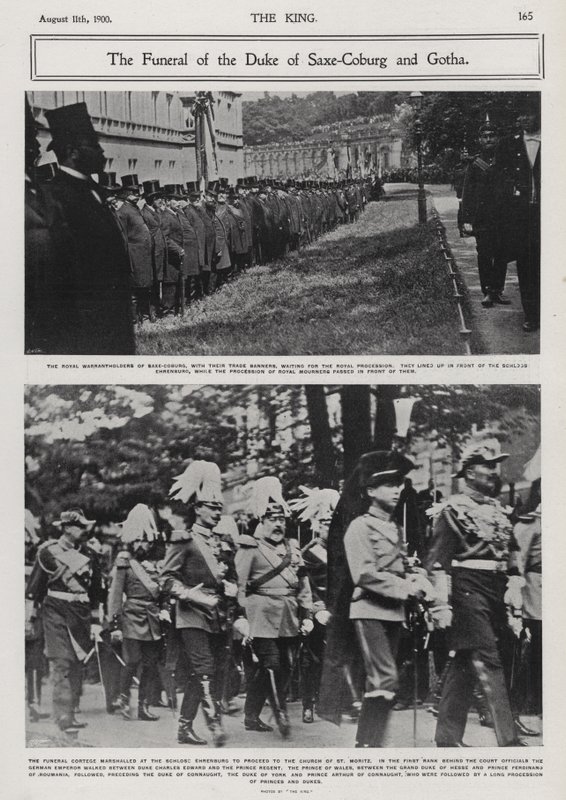 Beerdigung von Alfred, Herzog von Sachsen-Coburg und Gotha, zweiter Sohn von Königin Victoria und Prinz Albert, Coburg, Deutschland von Photographer German
