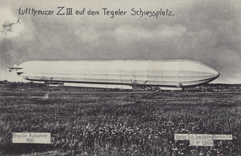 Zeppelin LZ III auf dem Schießplatz Tegel, Berlin von Photographer German