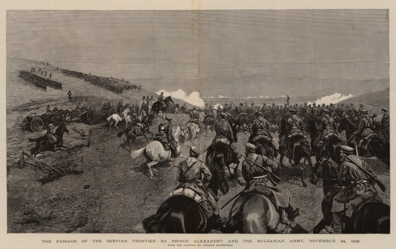Der Durchgang der serbischen Grenze durch Prinz Alexander und die bulgarische Armee, 24. November 1885 von Polish School