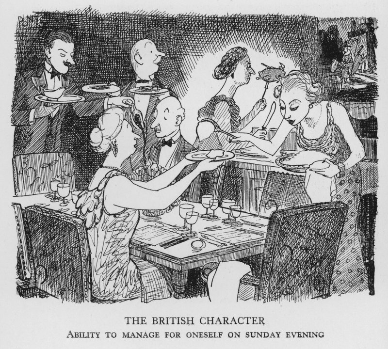 Der britische Charakter, Fähigkeit, sich am Sonntagabend selbst zu versorgen von Pont
