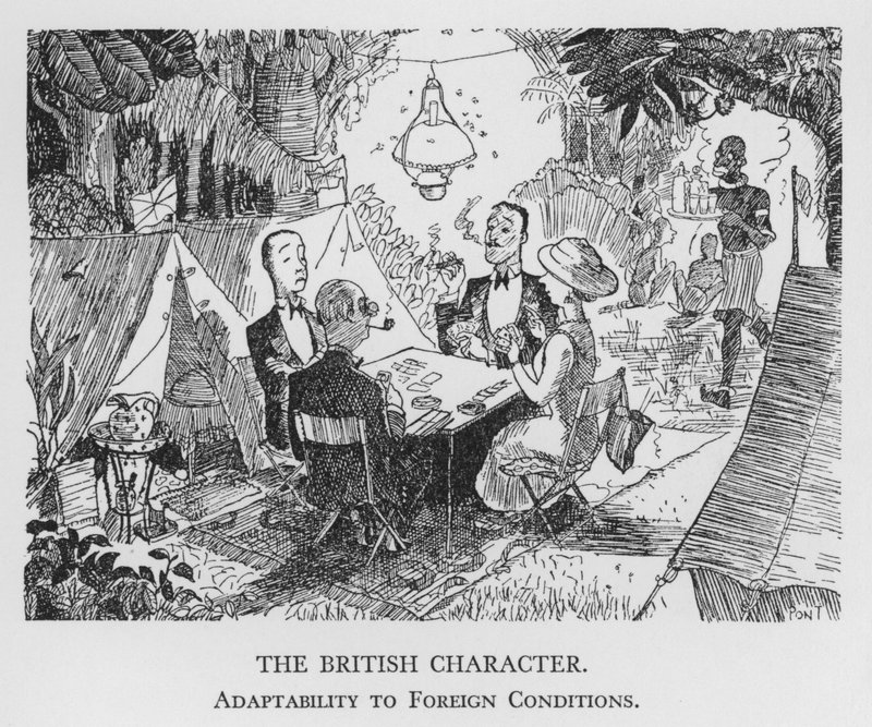 Der britische Charakter, Anpassungsfähigkeit an fremde Bedingungen (Litho) von Pont