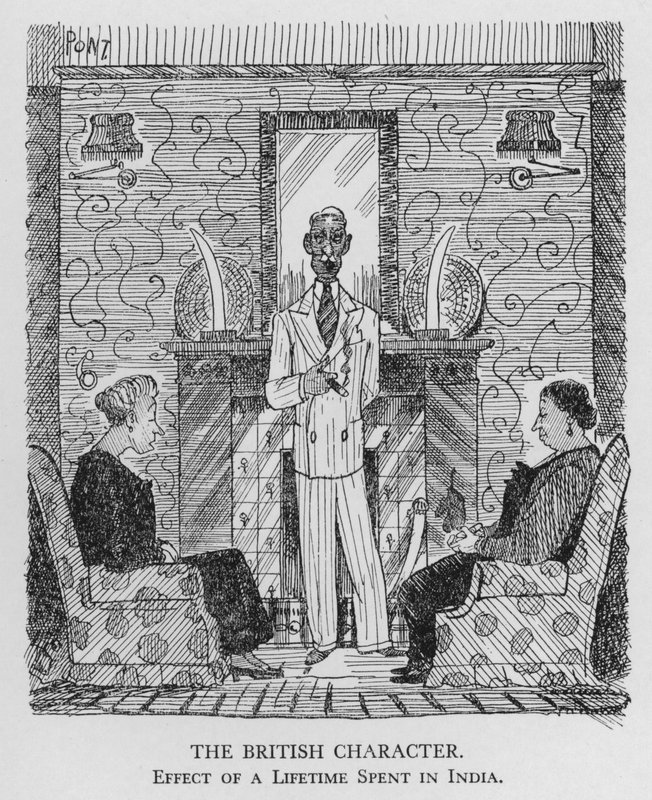 Der britische Charakter; Wirkung eines lebenslangen Aufenthalts in Indien (Lithographie) von Pont