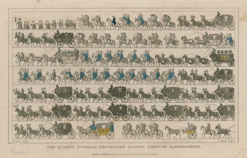Der Trauerzug der Königin, der durch Hammersmith zieht von R. Banks