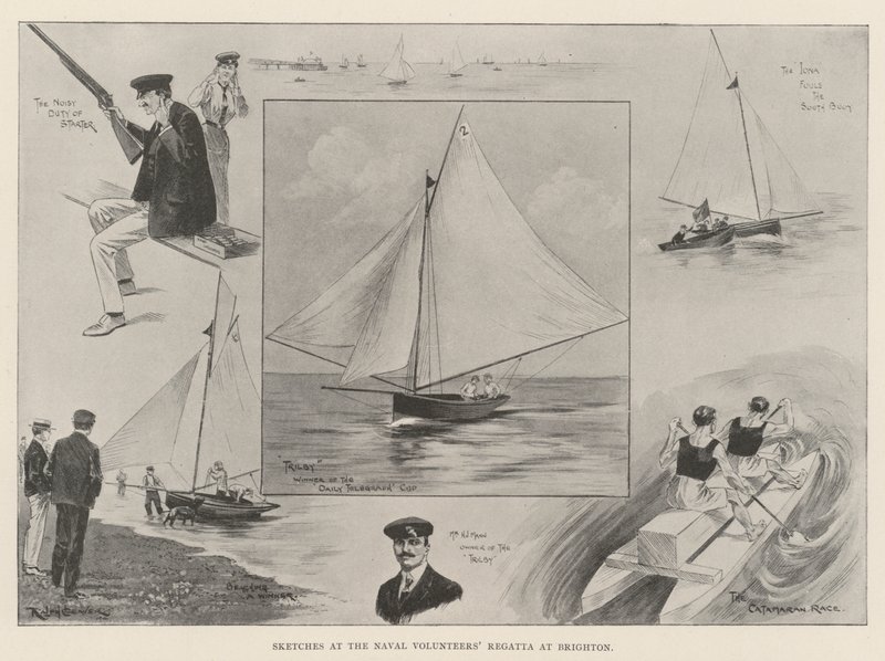 Skizzen bei der Regatta der Marinefreiwilligen in Brighton von Ralph Cleaver