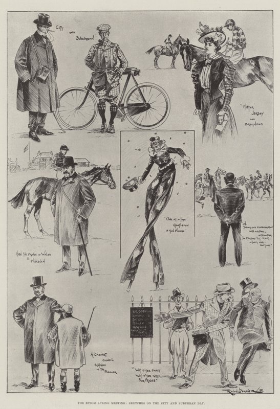 Das Epsom-Frühjahrstreffen, Skizzen am Stadt- und Vorstadttag von Ralph Cleaver