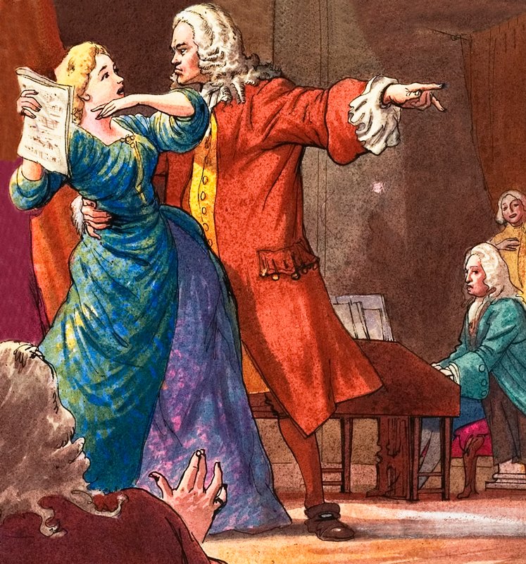 Händel versucht, eine launische Opernsängerin zu kontrollieren von Ralph Bruce