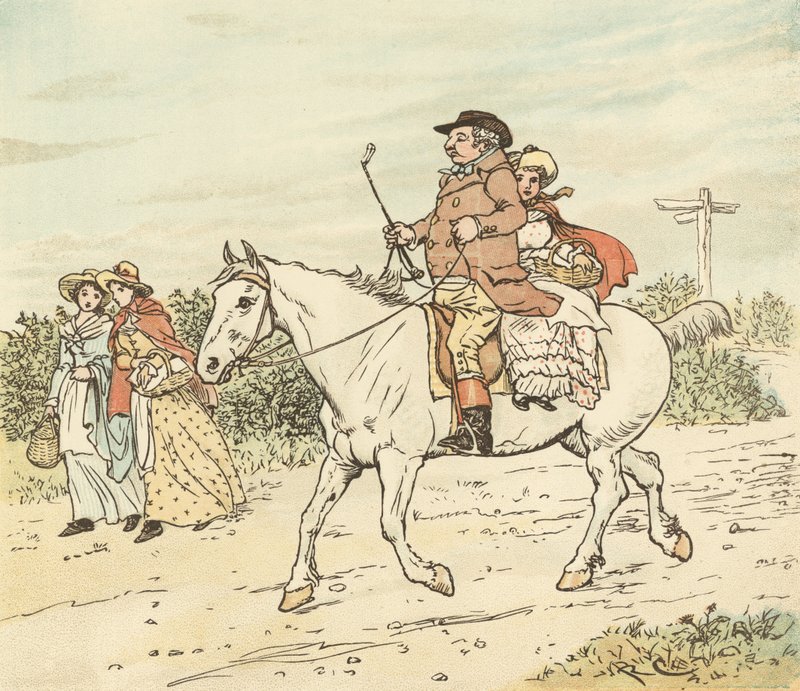 Ein Bauer ritt auf seiner grauen Stute von Randolph Caldecott