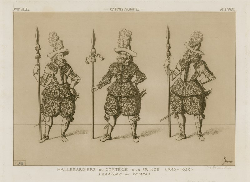 Hellebardenträger eines Fürstenzugs, 1615-1620 von Raphael Jacquemin