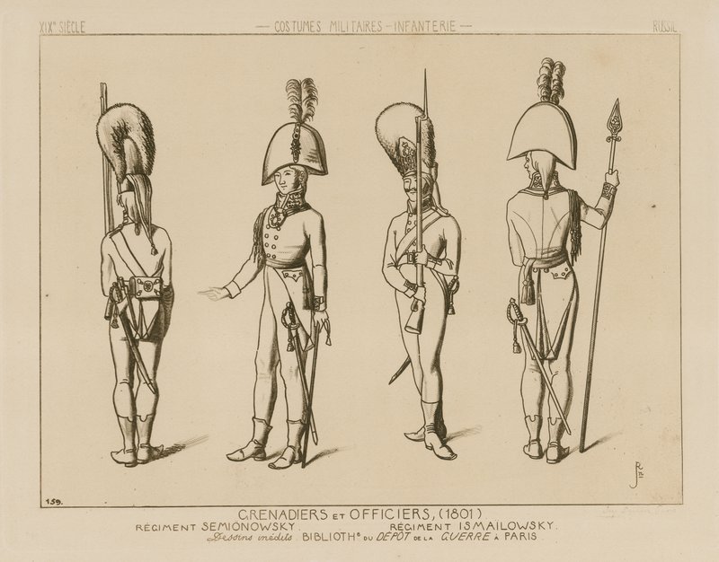 Russische Grenadiere und Offiziere, 1801 von Raphael Jacquemin