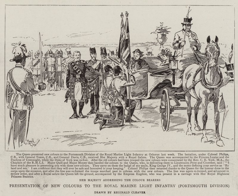 Übergabe neuer Farben an die Royal Marine Light Infantry, Portsmouth Division von Reginald Thomas Cleaver