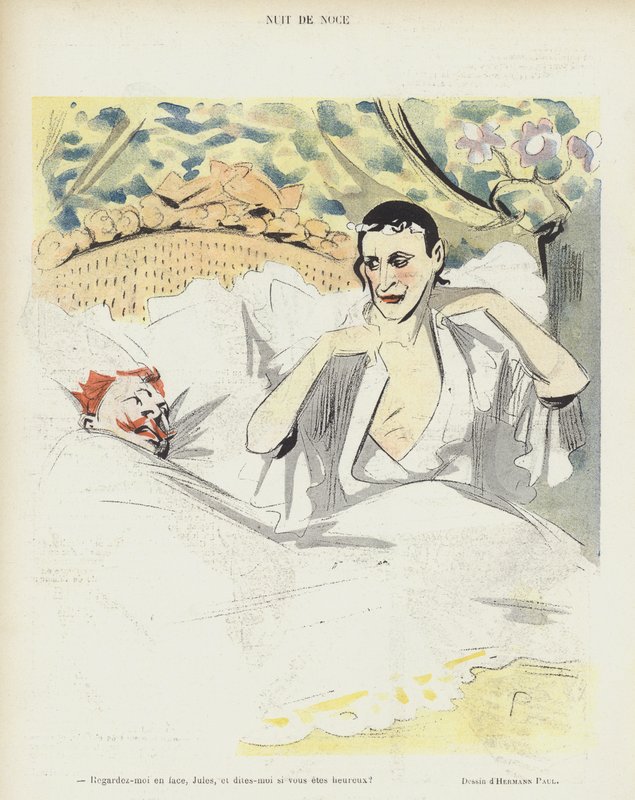 Hochzeitsnacht. Illustration für Le Rire von Rene George Hermann Paul