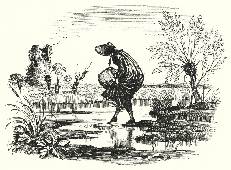 Hans Christian Andersen: Das Mädchen, das auf ein Brot trat (Lithografie) von Rex (after) Whistler