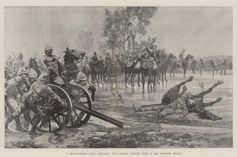 Eine schwierige Aufklärung mit General Frenchs Truppe im Colesberg-Distrikt von Richard Caton Woodville junior