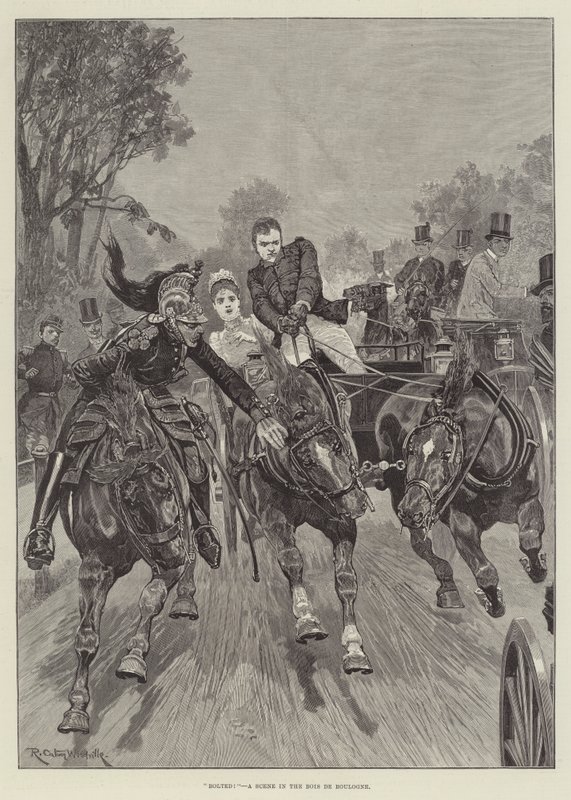 Geflohen! Eine Szene im Bois de Boulogne von Richard Caton Woodville junior