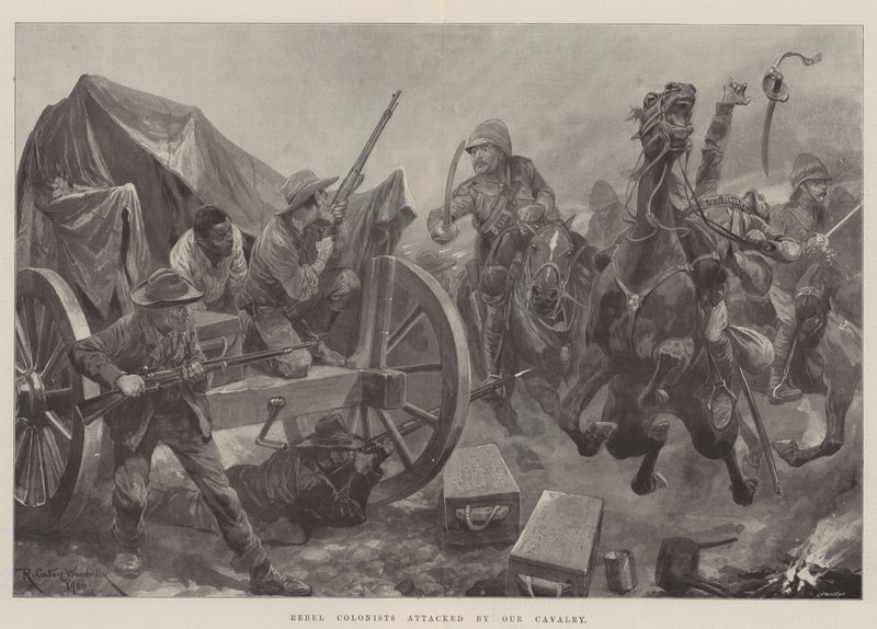 Rebellische Kolonisten von unserer Kavallerie angegriffen von Richard Caton Woodville junior