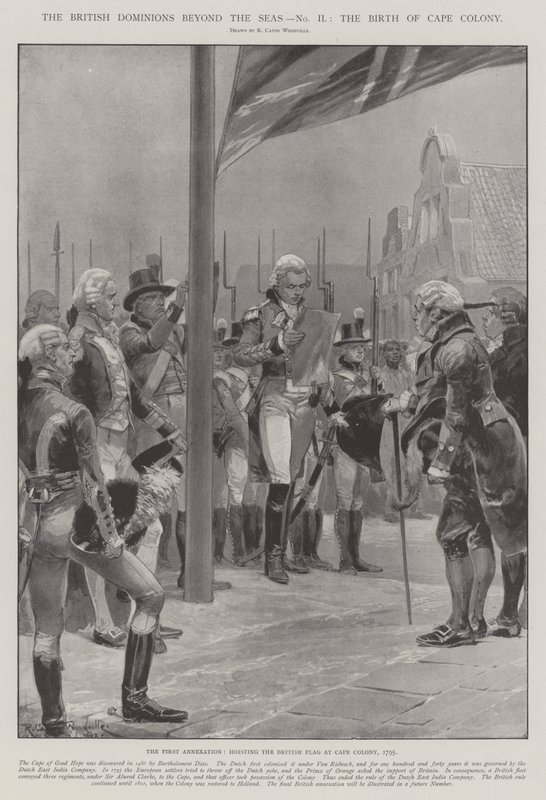 Die britischen Dominions jenseits der Meere, die Geburt der Kapkolonie von Richard Caton Woodville junior
