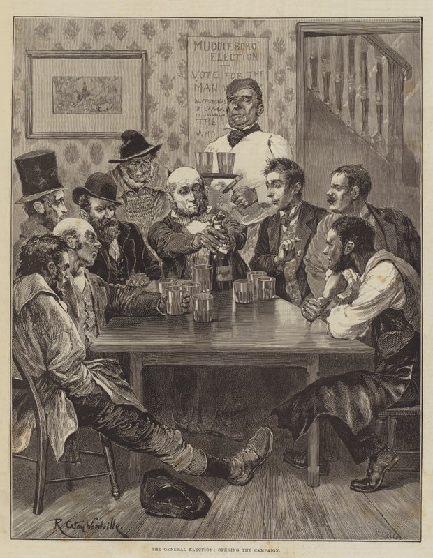 Die Generalwahl, Eröffnung der Kampagne von Richard Caton Woodville junior