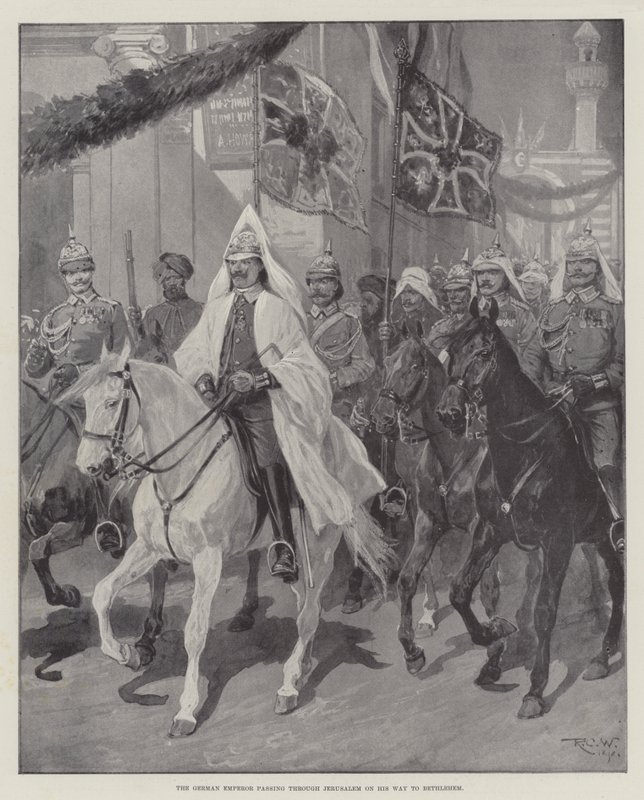 Der deutsche Kaiser auf dem Weg nach Bethlehem durch Jerusalem von Richard Caton Woodville junior