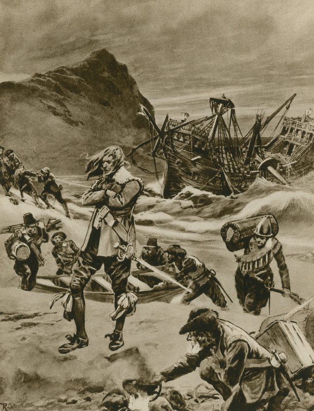 Das Wrack, das Großbritannien die Bermudas brachte (Gravur) von Richard Caton Woodville junior
