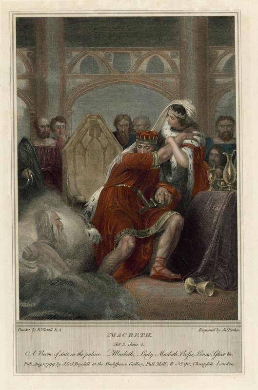 Illustration für Shakespeares Macbeth, Akt III, Szene 4 von Richard (after) Westall