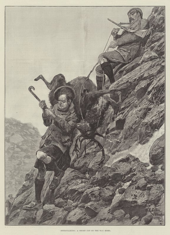 Hirschjagd, eine Abkürzung auf dem Heimweg von Richard Caton Woodville junior