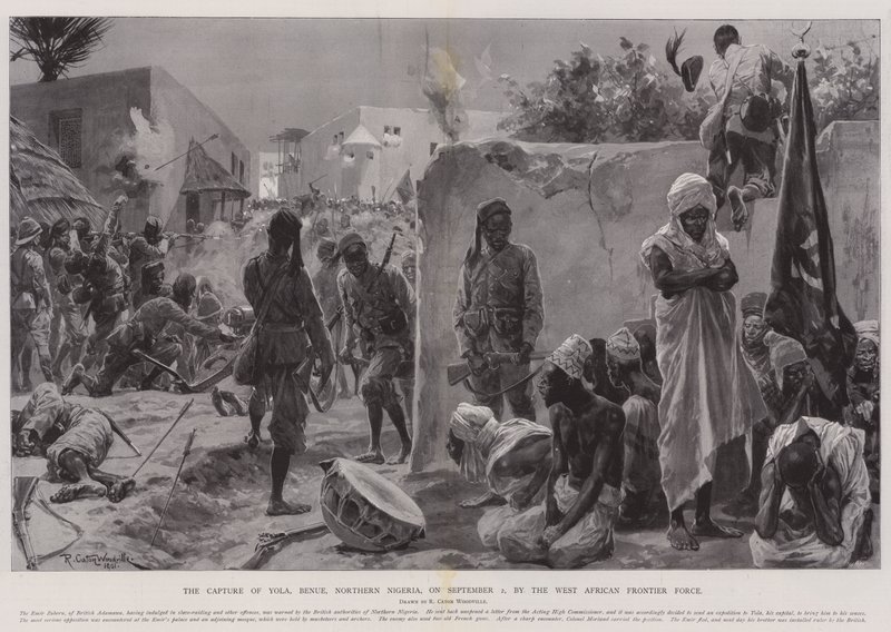 Die Eroberung von Yola, Benue, Nordnigeria, am 2. September durch die West African Frontier Force von Richard Caton Woodville junior