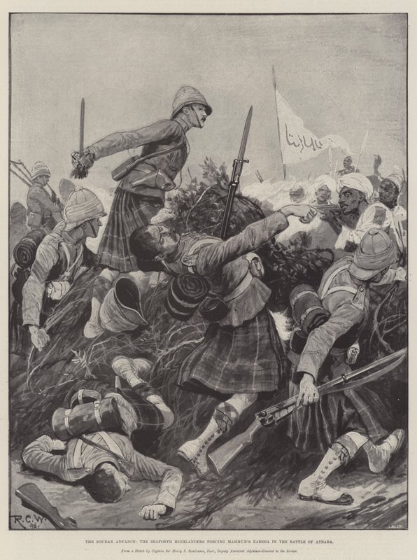 Der Vormarsch im Sudan, die Seaforth Highlanders erzwingen Mahmud