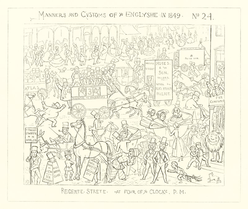 1849, Regent Street um vier Uhr nachmittags von Richard Doyle