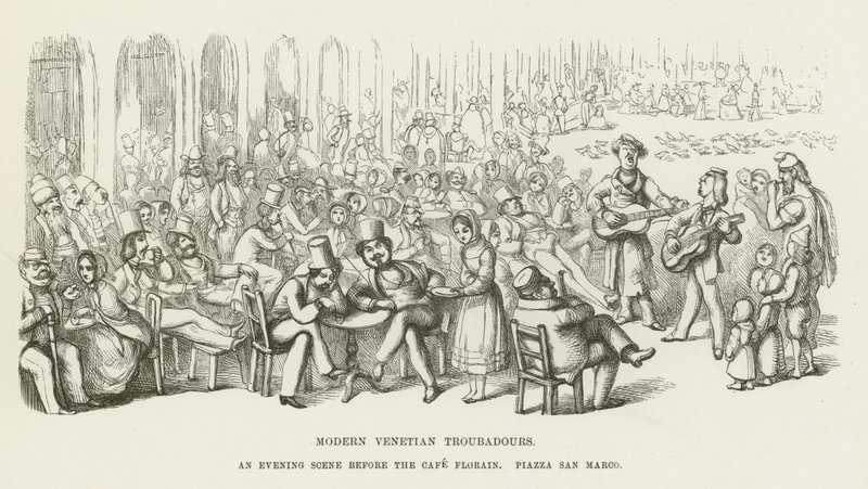 Moderne venezianische Troubadoure, eine Abendszene vor dem Café Florain, Piazza San Marco von Richard Doyle