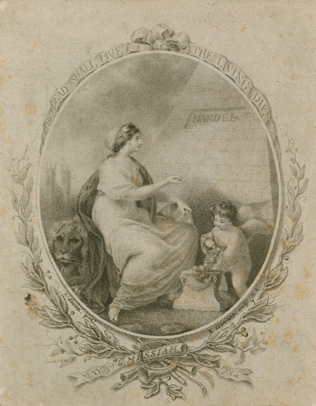 Werbung für eine Aufführung von Händels Messias, Westminster Abbey, London, 29. Mai 1784 von Robert Smirke