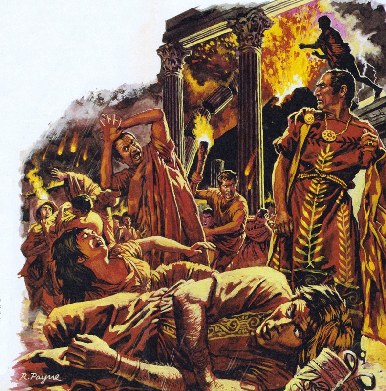 Pompeji während des Ausbruchs des Vesuvs von Roger Payne