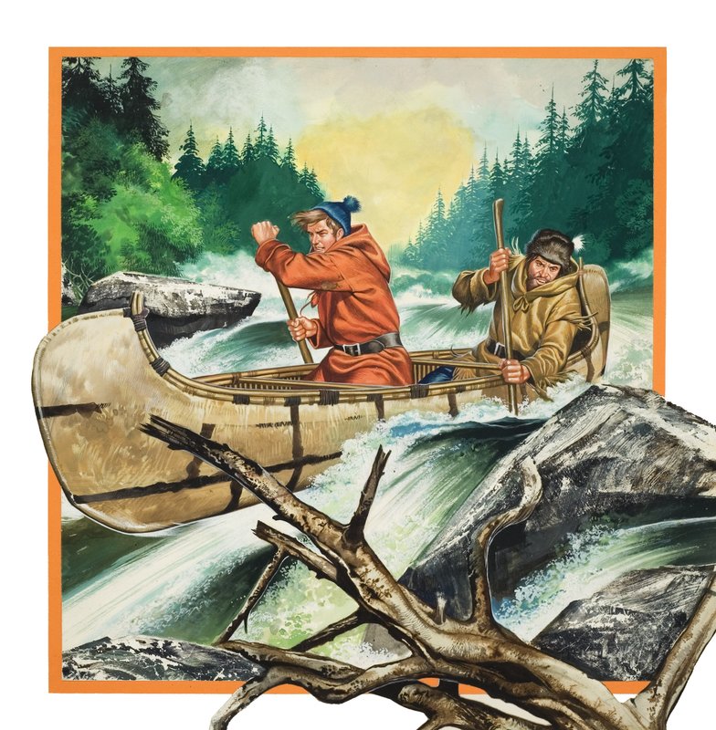 Jack London (1876-1917) reist in einem Kanu von Ron Embleton