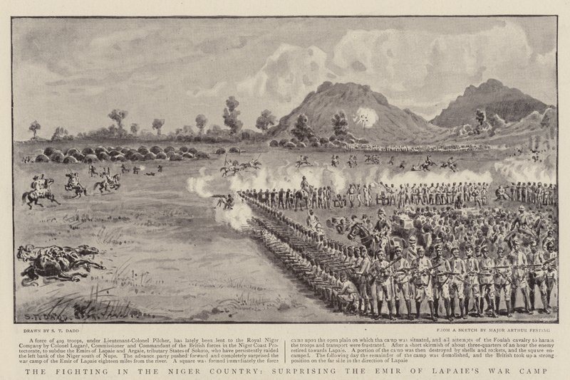 Die Kämpfe im Niger-Gebiet, Überraschung des Kriegslagers des Emirs von Lapaie von S.T. Dadd
