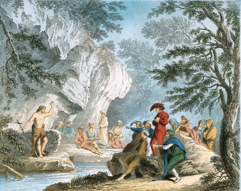 Johannes der Täufer predigt in der Wüste von Salvator Rosa