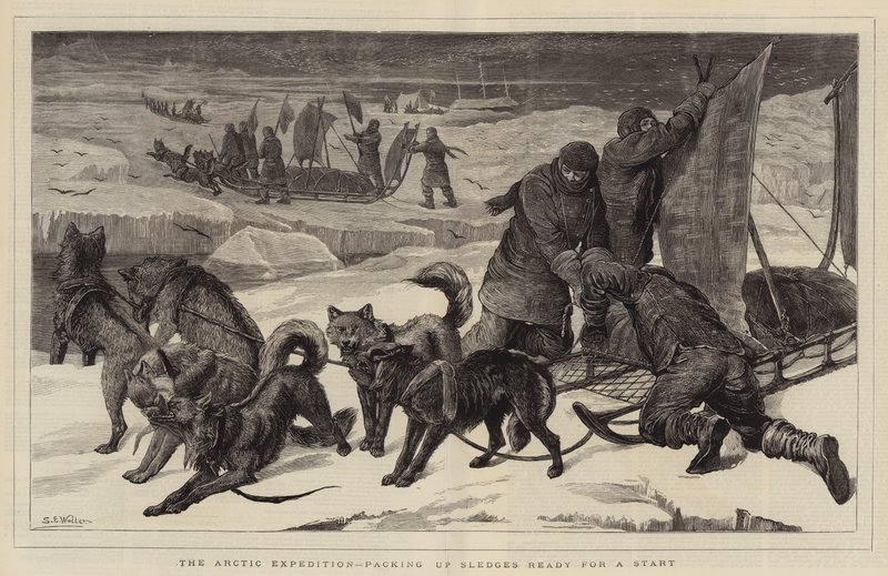 Die Arktische Expedition, Packen der Schlitten für den Aufbruch von Samuel Edmund Waller