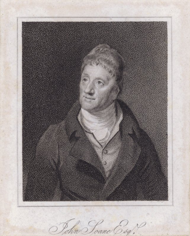 Sir John Soane, englischer Architekt und Sammler (Gravur) von Samuel (after) Drummond