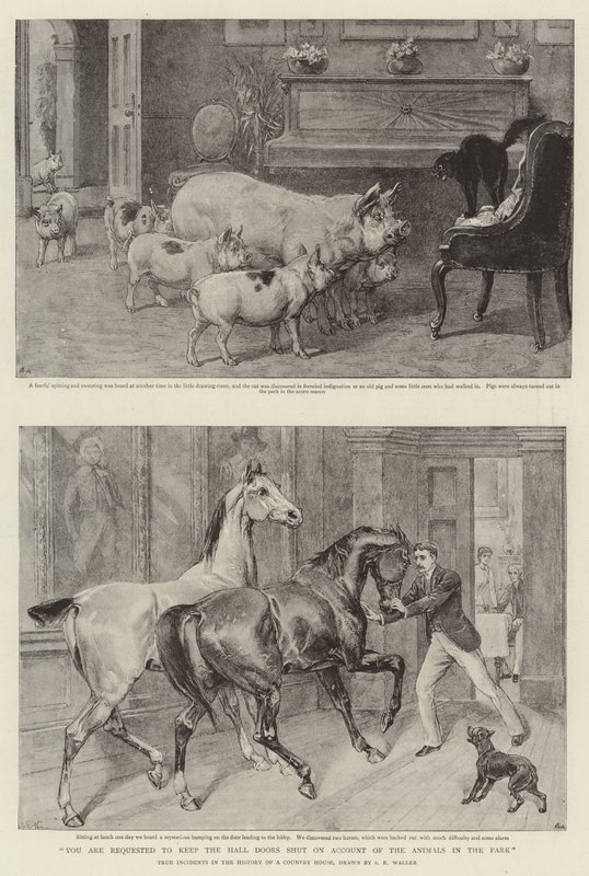 Bitte halten Sie die Hallentüren wegen der Tiere im Park geschlossen von Samuel Edmund Waller